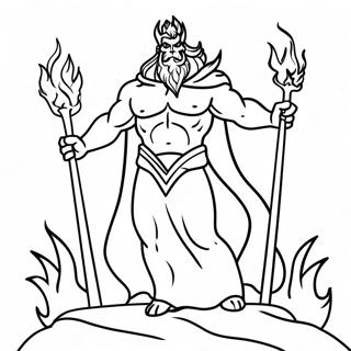 Mighty Hades with Flames Coloring Page | Hades coloring page