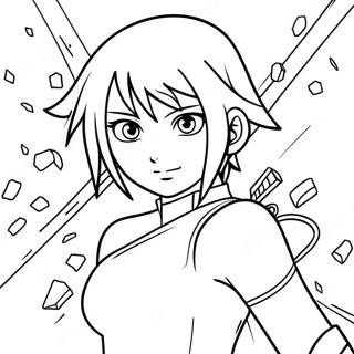 Sakura Haruno in Battle Coloring Page | Naruto Shippuden coloring page