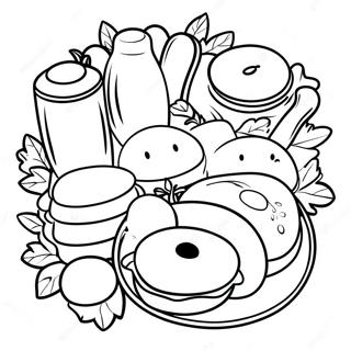 Breakfast Foods Coloring Page | Breakfast coloring page