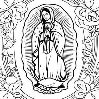 Färgläggningssida för vår fru av Guadalupe | Vår Fru av Guadalupe målarbild