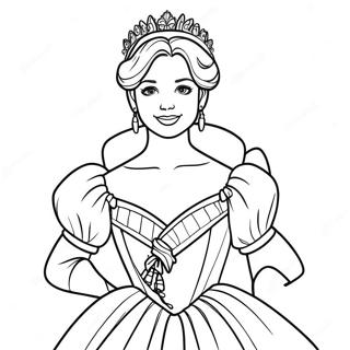 Anastasia in Her Royal Dress Coloring Page | Anastasia coloring page