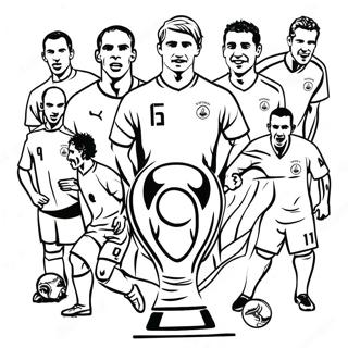Exciting World Cup Soccer Players Coloring Page | World Cup Soccer coloring page