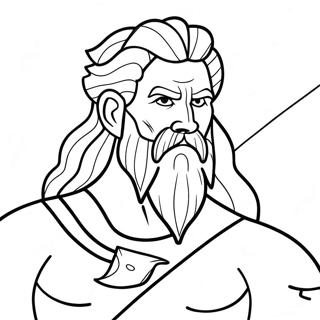 Pagina da Colorare di Zeus con Fulmine | pagina da colorare Mitologia Greca