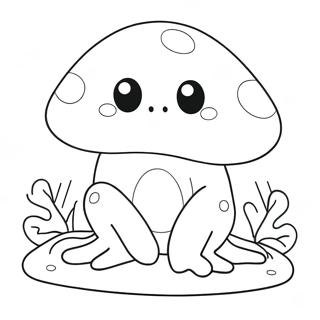 Cute Mushroom Frog Coloring Page | Cute Mushroom Frog coloring page