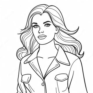Daphne in a Stylish Outfit Coloring Page | Scooby Doo Daphne coloring page