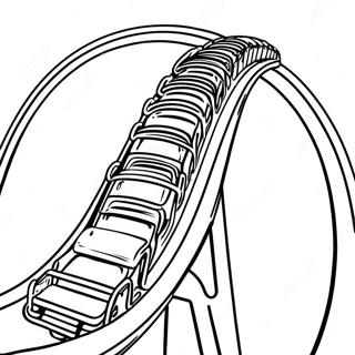 Colorful Roller Coaster in Amusement Park Coloring Page | Roller Coaster coloring page