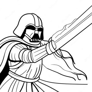 Epic Lightsaber Duel Coloring Page | Lightsaber coloring page