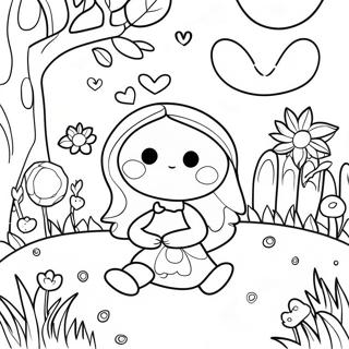 Whimsical Poem Garden Coloring Page | Poetry coloring page
