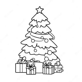 Festive Christmas Tree Coloring Page | Christmas Vacation coloring page