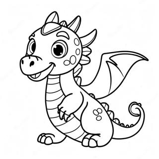 Playful Baby Dragon Coloring Page | Cute Dragon coloring page