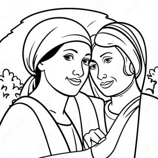 Ruth och Naomi Vänskap Målarbild | Rut och Naomi målarbild