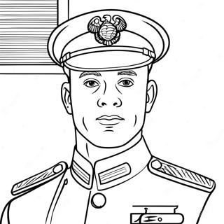 Marine Corps Soldier in Uniform Coloring Page | Marine Corps coloring page