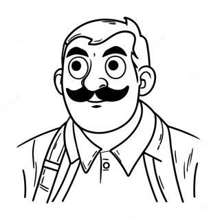 Hello Neighbor Sneaky Character Coloring Page | Hello Neighbor coloring page