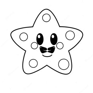 Shiny Mario Star Coloring Page | Mario Star coloring page