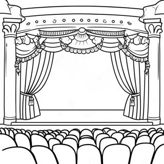 Theater Stage Coloring Page | Theater coloring page