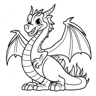 Fire Dragon Coloring Page | Fire Dragon coloring page