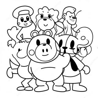 90's Cartoon Characters Coloring Page | 90's Cartoon coloring page