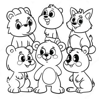 Colorful 90's Cartoon Animals Coloring Page | 90's Cartoon coloring page