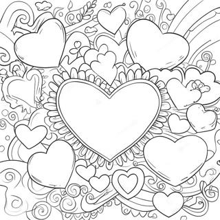 Cute Valentine Hearts Coloring Page | Will You Be My Valentine coloring page
