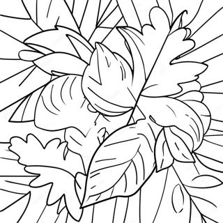 Colorful Autumn Leaves Coloring Page | First Day of Fall coloring page