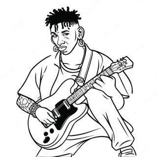 NLE Choppa Performing Live Coloring Page | NLE Choppa coloring page