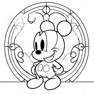 Disney Stained Glass Mickey Mouse Coloring Page | Disney Stained Glass coloring page