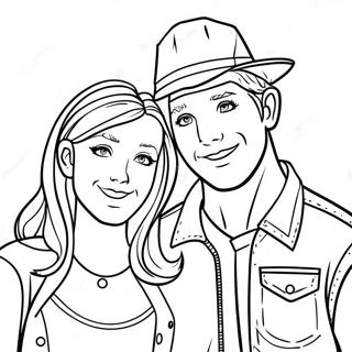 Boyfriend and Girlfriend in Funky Style Coloring Page | Friday Night Funkin coloring page
