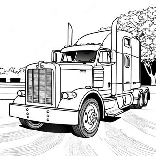 Classic Peterbilt Truck Coloring Page | Peterbilt coloring page