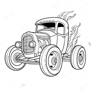 Bone Shaker Racing Through Flames Coloring Page | Bone Shaker Hot Wheels coloring page