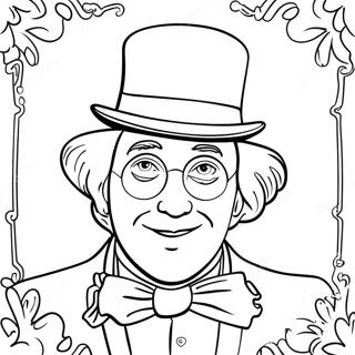 Golden Ticket Willy Wonka Coloring Page | Willy Wonka coloring page