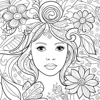 Colorful Mind with Flowers Coloring Page | Mental Illness Depression coloring page