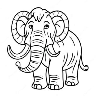 Adventurous Woolly Mammoth Coloring Page | Woolly Mammoth coloring page