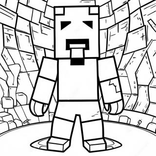 Minecraft Steve with Diamond Armor Coloring Page | Minecraft Steve coloring page