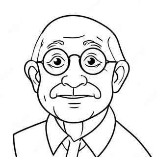 Funny Grandpa with Glasses Coloring Page | Grandpa coloring page