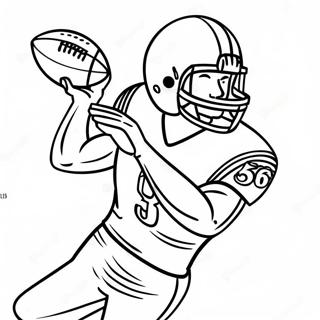 Wide Receiver Football Player Catching a Pass Coloring Page | Wide Receiver Football Player coloring page