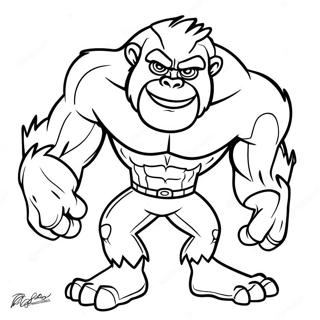 Beast Boy Transforming into a Gorilla Coloring Page | Beast Boy coloring page