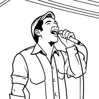 Ivan Cornejo Singing on Stage Coloring Page | Ivan Cornejo coloring page