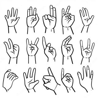 Sign Language Alphabet Coloring Page | Sign Language Alphabet coloring page
