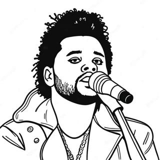 The Weeknd Performing on Stage Coloring Page | The Weeknd coloring page