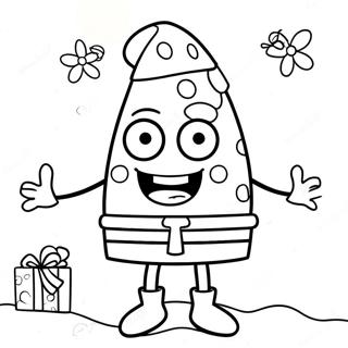 SpongeBob Christmas Coloring Page | SpongeBob Christmas coloring page