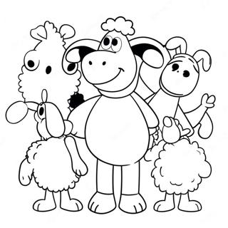 Shaun the Sheep with Friends Coloring Page | Shaun the Sheep coloring page