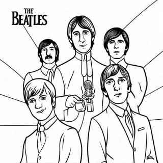 Colorful Beatles Album Cover Coloring Page | Beatles coloring page