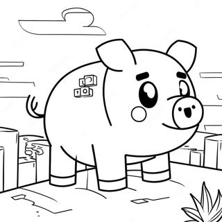 Minecraft Pig Coloring Page | Minecraft Pig coloring page