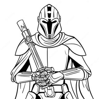 General Grievous with Lightsabers Coloring Page | General Grievous coloring page