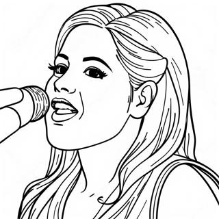 Shakira Singing on Stage Coloring Page | Shakira coloring page