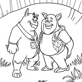 Shrek and Donkey Adventure Coloring Page | DreamWorks coloring page