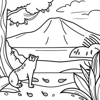 Costa Rica Nature Coloring Page | Costa Rica coloring page