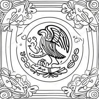 Vibrant Mexican Flag Coloring Page | Hispanic Flags coloring page