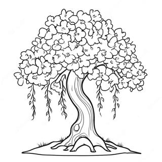 Cherry Blossom Tree Coloring Page | Cherry Blossom coloring page