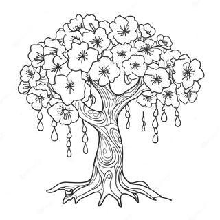 Kirsebærblomst Fargeleggingssider